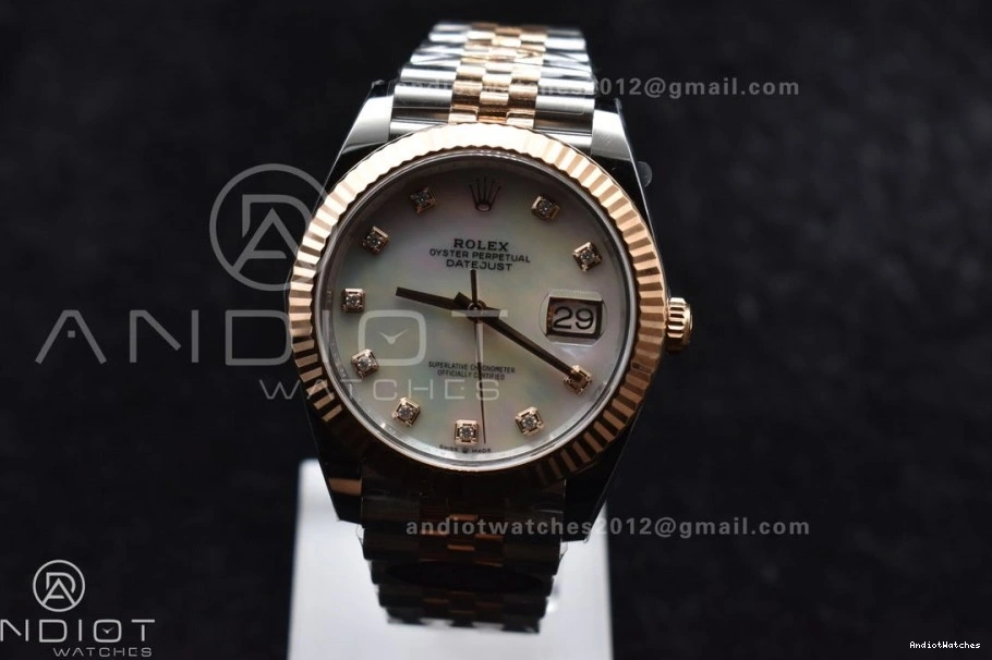 41 SS Edition EasyMatch Bracelet VR RG 904L 1:1 Jubilee Clean Best Dial Steel on MOP 126333 Diamonds White DateJust 655 0223